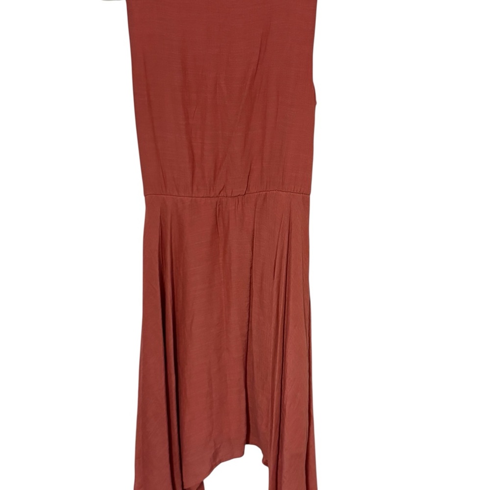 Women’s AUW Rust Midi Dress with Tie Waist - Picture 2 of 5